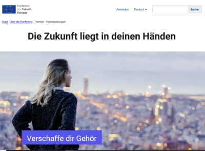 Screenshot aus der Homepage futureu.europa.eu