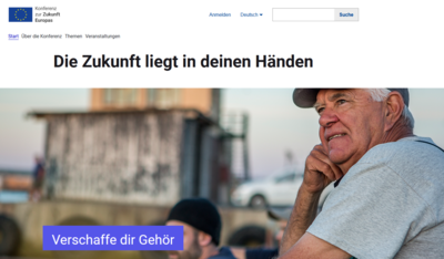 Screenshot aus der Webseite futureu.europa.eu